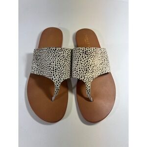 Torgeis New York Dalton Dalmatian Calf Hair Thong Sandals Womens 9‎ Flat Slides